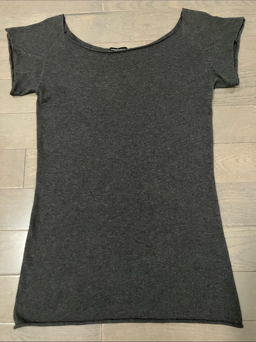 Y2K Vintage Moda International Cashmere Blend Knit Short Sleeve Shirt Size XS